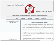 Tablet Screenshot of happytailsinhomepetcare.com